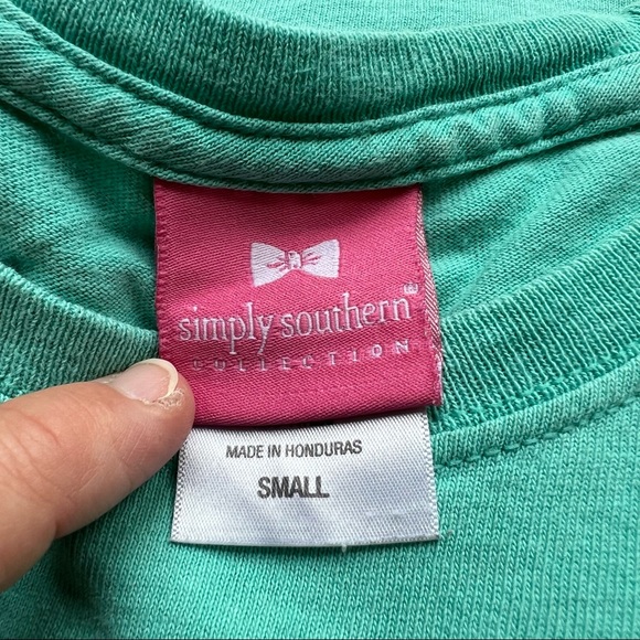 Simply Southern Small Green Pink Pineapple Shirt - Picture 5 of 6